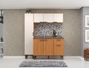 Ver imagem 1 de Cozinha Iara Modulada 3 Peças 7 Portas 1 Gaveta Marrom/Freijó/Off White
