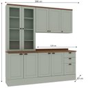 Ver imagem 3 de Cozinha Modulada Compacta 4 Peças com Armário Aéreo 2 Portas Vidro 100% Mdf com Tampo