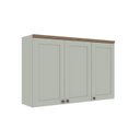 Ver mais imagens de Cozinha Modulada Compacta 4 Peças com Armário Aéreo 2 Portas Vidro 100% Mdf com Tampo