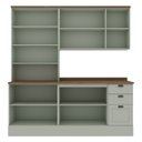 Ver imagem 2 de Cozinha Modulada Compacta 4 Peças com Armário Aéreo 2 Portas Vidro 100% Mdf com Tampo