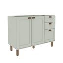 Ver imagem 7 de Cozinha Modulada Compacta 4 Peças com Armário Aéreo 2 Portas Vidro 100% Mdf com Tampo