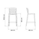 Ver imagem 7 de Banqueta Alta para Cozinha Tramontina Amélia Terracota em Polipropileno com Proteção Antimicrobiana