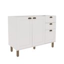 Ver mais imagens de Cozinha Modulada Compacta 4 Peças com Armário Aéreo 2 Portas Vidro 100% Mdf com Tampo