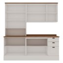 Ver imagem 3 de Cozinha Modulada Compacta 4 Peças com Armário Aéreo 2 Portas Vidro 100% Mdf com Tampo