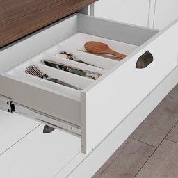 Cozinha Modulada Compacta 4 Peças com Armário Aéreo 2 Portas Vidro 100% Mdf com Tampo - 6