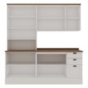 Ver imagem 2 de Cozinha Modulada Compacta 4 Peças com Armário Aéreo 2 Portas Vidro 100% Mdf com Tampo