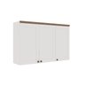Cozinha Modulada Compacta 4 Peças com Armário Aéreo 2 Portas Vidro 100% Mdf com Tampo - 9