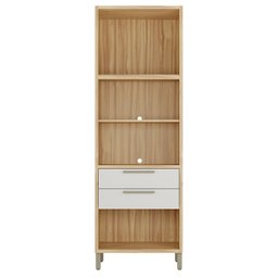 Paneleiro Torre Quente com 2 Portas 2 Gavetas e Espaço Micro-ondas 100% MDF Vicenza Espresso Móveis - 4