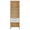 Ver imagem 5 de Paneleiro Torre Quente com 2 Portas 2 Gavetas e Espaço Micro-Ondas 100% MDF Vicenza Espresso Móveis Bege/Amêndoa/Off White