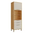 Ver imagem 3 de Paneleiro Torre Quente com 2 Portas 2 Gavetas e Espaço Micro-Ondas 100% MDF Vicenza Espresso Móveis