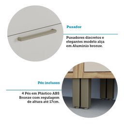 Paneleiro Torre Quente com 2 Portas 2 Gavetas e Espaço Micro-ondas 100% MDF Vicenza Espresso Móveis - 9