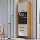 Ver imagem 1 de Paneleiro Torre Quente com 2 Portas 2 Gavetas e Espaço Micro-Ondas 100% MDF Vicenza Espresso Móveis