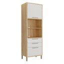 Ver imagem 3 de Paneleiro Torre Quente com 2 Portas 2 Gavetas e Espaço Micro-Ondas 100% MDF Vicenza Espresso Móveis