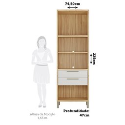 Paneleiro Torre Quente com 2 Portas 2 Gavetas e Espaço Micro-ondas 100% MDF Vicenza Espresso Móveis - 5