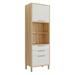Paneleiro Torre Quente com 2 Portas 2 Gavetas e Espaço Micro-ondas 100% MDF Vicenza Espresso Móveis - 3