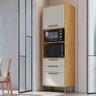 Paneleiro Torre Quente com 2 Portas 2 Gavetas e Espaço Micro-ondas 100% MDF Vicenza Espresso Móveis - 2
