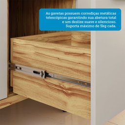 Paneleiro Torre Quente com 2 Portas 2 Gavetas e Espaço Micro-ondas 100% MDF Vicenza Espresso Móveis - 8