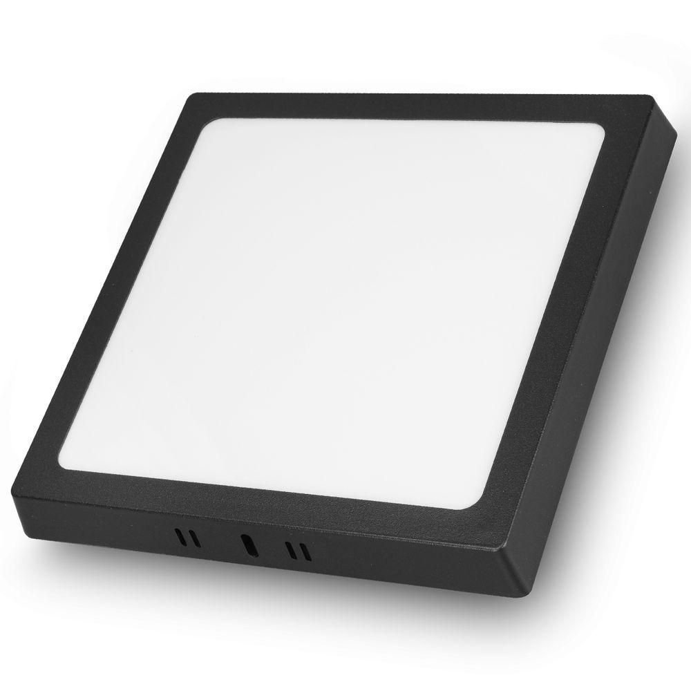 Painel Led Sobrepor Quadrado 18w 6500k Preto Bivolt - Cristallux - 1
