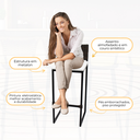 Ver imagem 4 de Kit 3 Bancos Quadrado Junco Argila para Bancada Alta Cozinha Área Gourmet Bistrô Piscina Bar