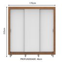 Ver imagem 4 de Guarda Roupa Casal Madesa Lyon Plus 3 Portas de Correr 4 Gavetas com Pés - Rustic/branco