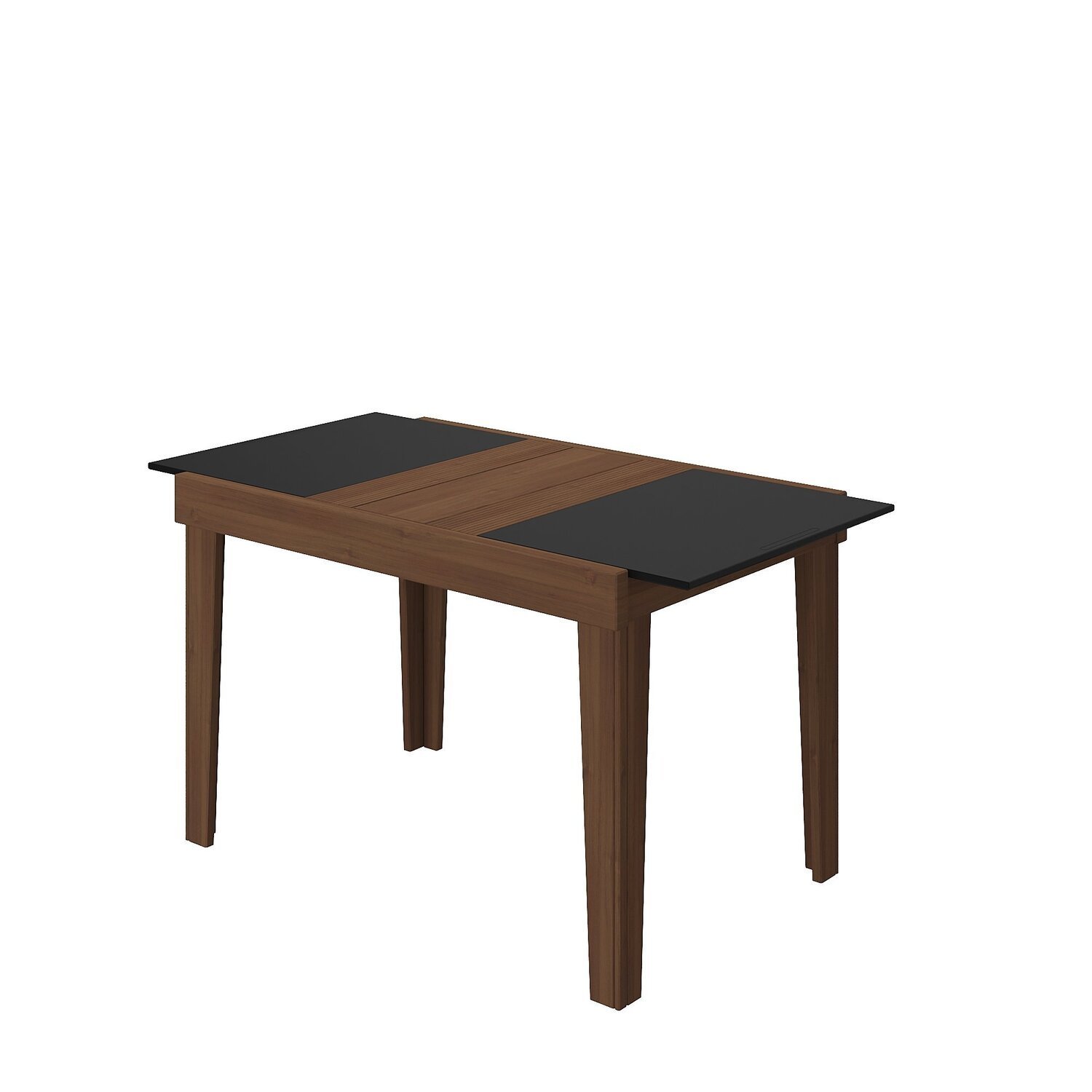 Mesa de Jantar Extensível 120cm Naturalle Imbuia - Vidro Preto - 4