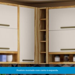 Armário Aéreo de Cozinha Canto Reto com 1 Porta e Mini Adega 100% Mdf Vicenza Espresso Móveis - 6