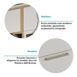 Armário Aéreo de Cozinha Canto Reto com 1 Porta e Mini Adega 100% Mdf Vicenza Espresso Móveis - 9