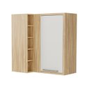 Ver imagem 2 de Armário Aéreo de Cozinha Canto Reto com 1 Porta e Mini Adega 100% Mdf Vicenza Espresso Móveis