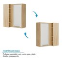 Ver imagem 6 de Armário Aéreo de Cozinha Canto Reto com 1 Porta e Mini Adega 100% Mdf Vicenza Espresso Móveis