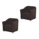 Ver imagem 1 de Kit 2 Poltronas Decorativa para Sala e Escritório Tilla Corino Marrom - Ds Móveis