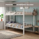 Ver imagem 2 de Beliche Solteiro em Aço Reforçada com Escada Lateral Ideal para Otimizar Espaço - Branca