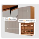 Ver imagem 4 de Guarda Roupa Casal Atacama Mdf 8 Portas e 12 Prateleiras Moderna Mobília