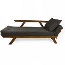 Ver imagem 2 de Sofá Japão Futon Sarja Impermeável Chumbo Madeira Imbuia