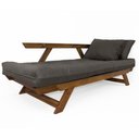 Ver imagem 3 de Sofá Japão Futon Sarja Impermeável Chumbo Madeira Imbuia