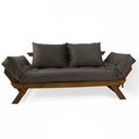 Ver imagem 1 de Sofá Japão Futon Sarja Impermeável Chumbo Madeira Imbuia