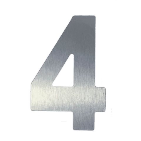 Número 4 em Acm Aço Escovado 125mm - 400-4 - Numeral