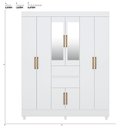 Ver imagem 4 de Kit Guarda Roupa Casal com Espelho 8 Portas Munique Cômoda Astral - Branco