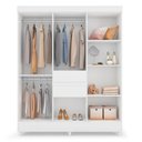 Ver imagem 6 de Kit Guarda Roupa Casal com Espelho 8 Portas Munique Cômoda Astral - Branco