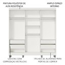 Ver imagem 6 de Guarda-roupa Casal Madesa Napoli 3 Portas de Correr Central com Espelho com Pés - Branco