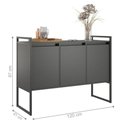 Ver imagem 5 de Buffets Jogo Solar 2 e 3 Portas Industrial MDP 120cm Preto Plata Móveis