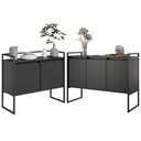 Ver imagem 1 de Buffets Jogo Solar 2 e 3 Portas Industrial MDP 120cm Preto Plata Móveis