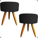 Ver imagem 1 de Kit 2 Puff Decorativo Redondo para Sala Quarto Penteadeira Pé Palito Castanho Suede Cores