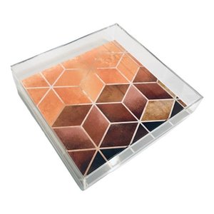 Caixa De Acrílico Decoração Porta Gravura 20x20x5cm Cor:cristal
