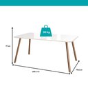 Ver imagem 2 de Mesa de Jantar 6 Lugares Retangular 1,59m 1601 Carraro Off White com Gelo