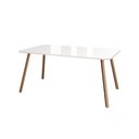 Ver imagem 1 de Mesa de Jantar 6 Lugares Retangular 1,59m 1601 Carraro Off White com Gelo