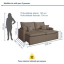 Ver imagem 3 de Sofá Retrátil 2 Lugares 200 Cm Chicago