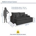 Ver imagem 3 de Sofá Retrátil 2 Lugares 200 Cm Chicago 