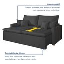 Ver imagem 5 de Sofá Retrátil 2 Assentos Veludo Chicago 200cm Cinza