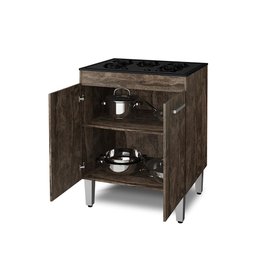 Balcão de Cozinha para Cooktop 5 Bocas com 2 Portas Nauru - Castanho - 3