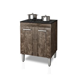 Balcão de Cozinha para Cooktop 5 Bocas com 2 Portas Nauru - Castanho - 1
